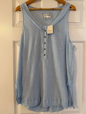 We The Free NWT Light Blue Sleeveless Henley Tank